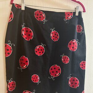 Adorable Ladybug Print Short Skirt - Size 12